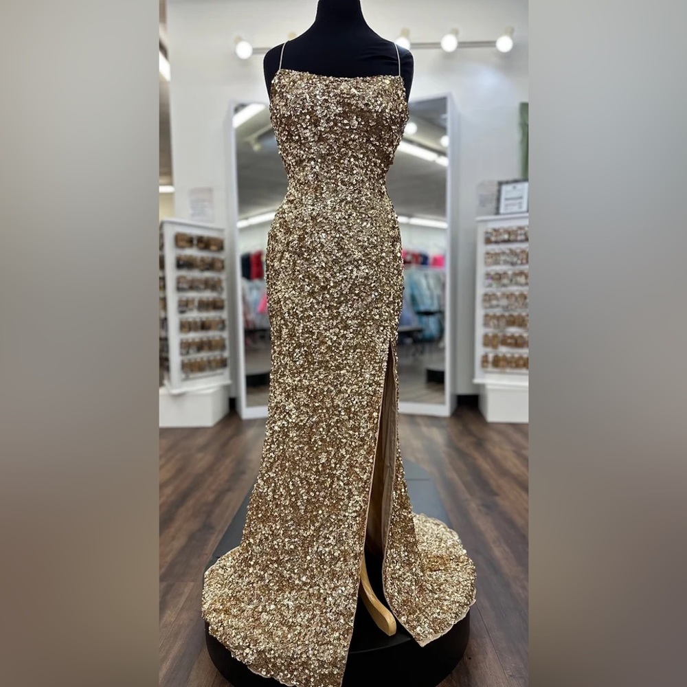AMARRA STYLE 94282 Gold Prom Dress